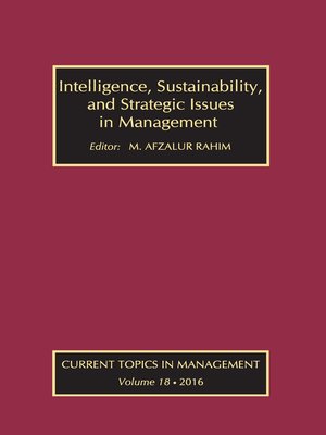 cover image of Intelligence, Sustainability, and Strategic Issues in Management